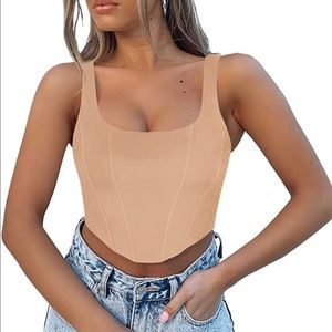 Nude Coset top with straps